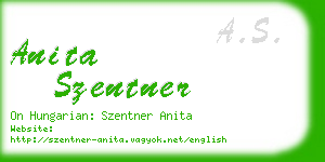 anita szentner business card